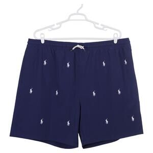 NWOT Polo Ralph Lauren Traveler Swim Trunks 4XLT Blue Pony Pockets Lined Shorts